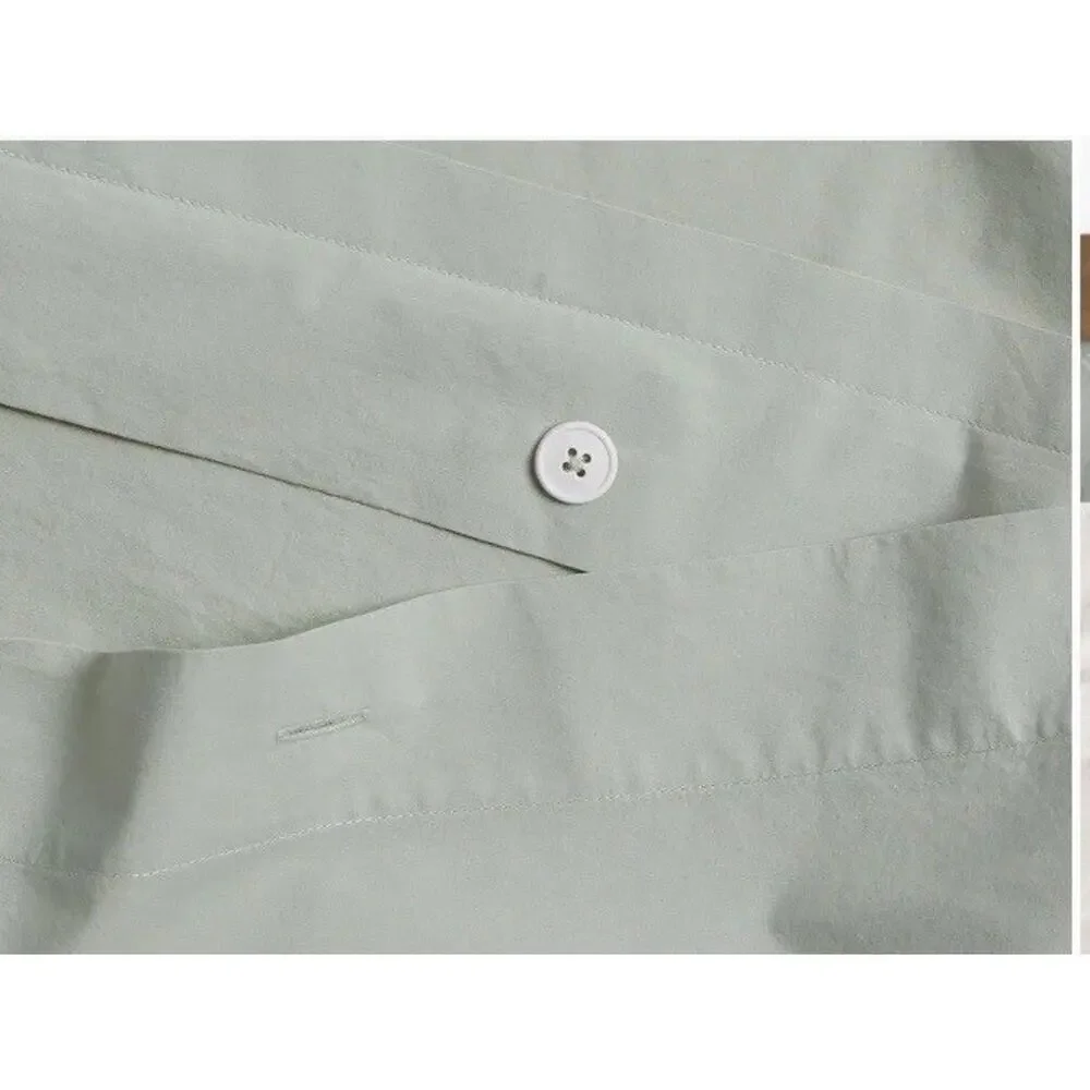 $220 PARACHUTE 100% Percale Cotton Duvet Cover Full/ QUEEN Sage Green NEW